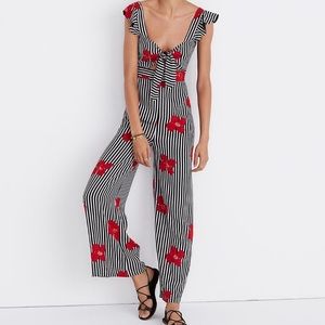Madewell Plumeria Cutout Jumpsuit Candied Orchids